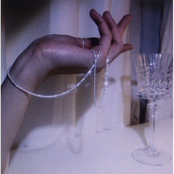 Beautiful 925 Sterling Silver Gypsophila Twisted Sparkly Necklace 18" NIP - Picture 1 of 4